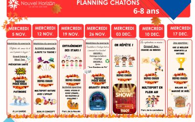 Planning des Chatons pour les mercredis de Novembre / Décembre 2025