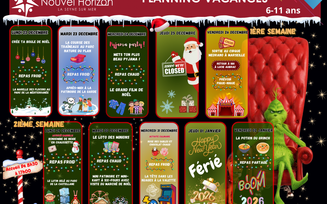 Vacances de Noël – Minions 6-12 ans 🎄