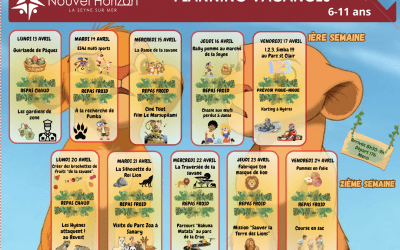 ✨ Planning Vacances Avril 2026 – Groupe 6/11 ans ✨
