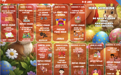 ✨ Planning Vacances Avril 2026 – Groupe 9/11 ans ✨