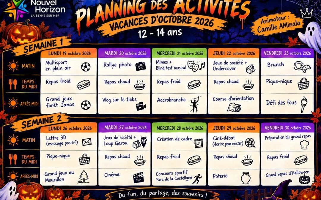 VACANCES D’OCTOBRE : LE PROGRAMME DES PEP’S EST LÀ !