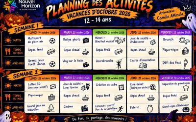VACANCES D’OCTOBRE : LE PROGRAMME DES PEP’S EST LÀ !